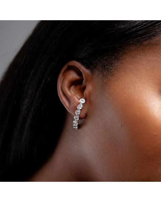 Potoska White Averto Face On Stud Earrings