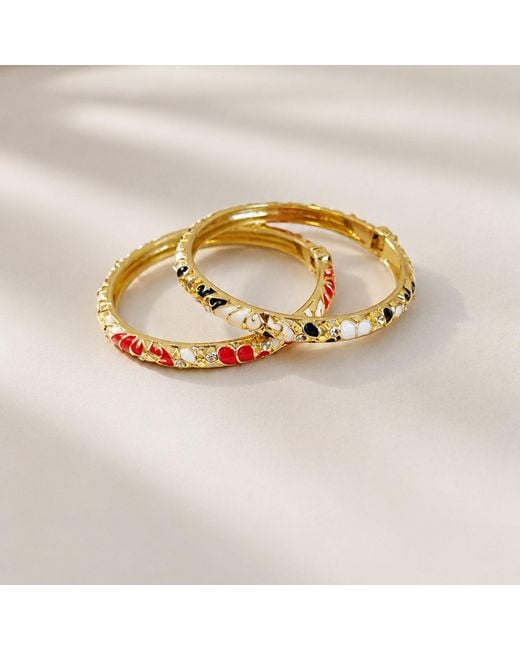Nuvv Collection Metallic Enamel Luxe Bangle Set – Ivory