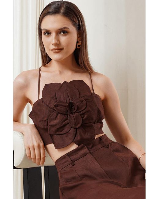 Yumi Kim Brown Bobbi Chocolate Linen Pant