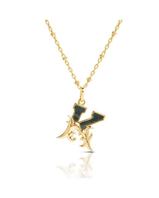 Kasun Metallic Plated K Initial Necklace With Marble