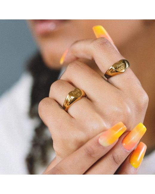 Hoops + Chains LDN Yellow Fuck Off Heart Ring