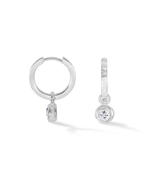 Dower & Hall White Topaz Hammered Huggie Hoops