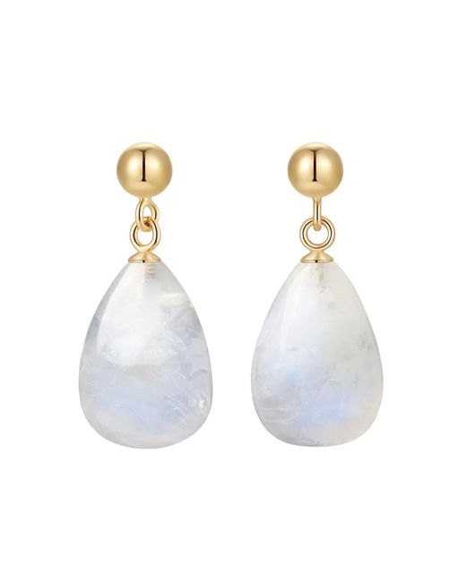 Katy Faye White Neutrals September Moonstone Earrings