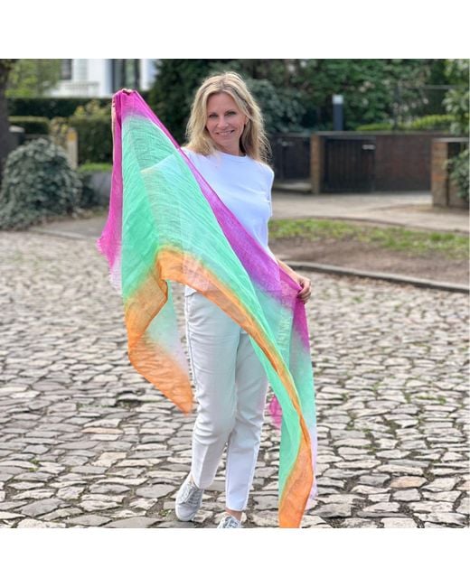 Heritagemoda Pink Tie-Dye Linen Scarf – Handmade Summer Wrap Accessory