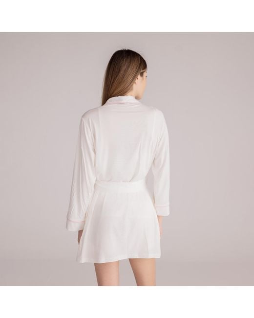 Reve Sleepwear White Tencel Robe