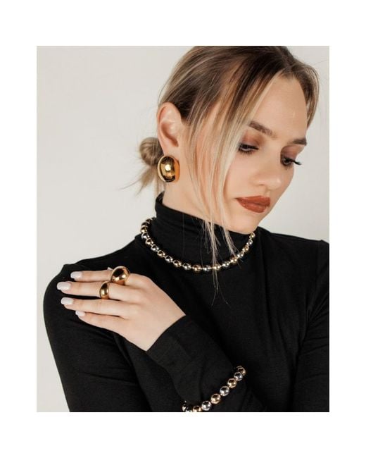VIEA Metallic Leigh Wide Dome Earrings