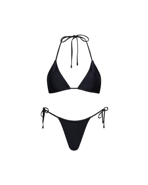 Playaluxe Black Waikiki Triangle String Bikini Set