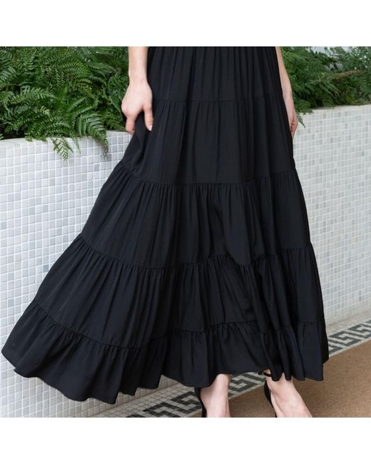 Bel Cashmere Black Colette Silk Skirt