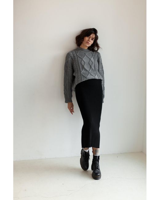 SALANIDA Blue Madonna Ribbed-Knit Midi Skirt *Reversible
