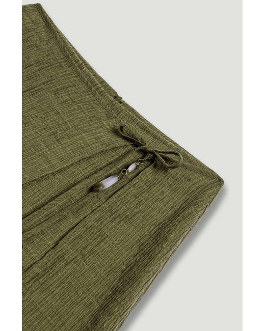 Nocturne Green Neutrals Wrap Mini Skirt