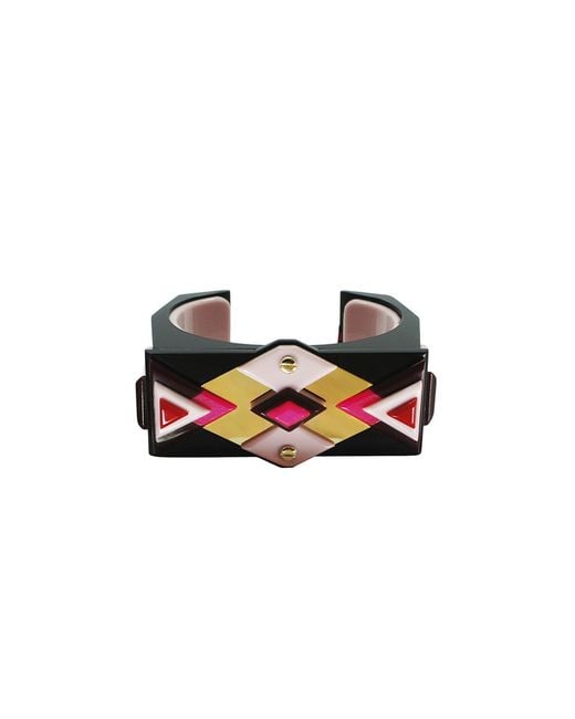 Gissa Bicalho Black Handmade Acrylic Bracelet Kuntur