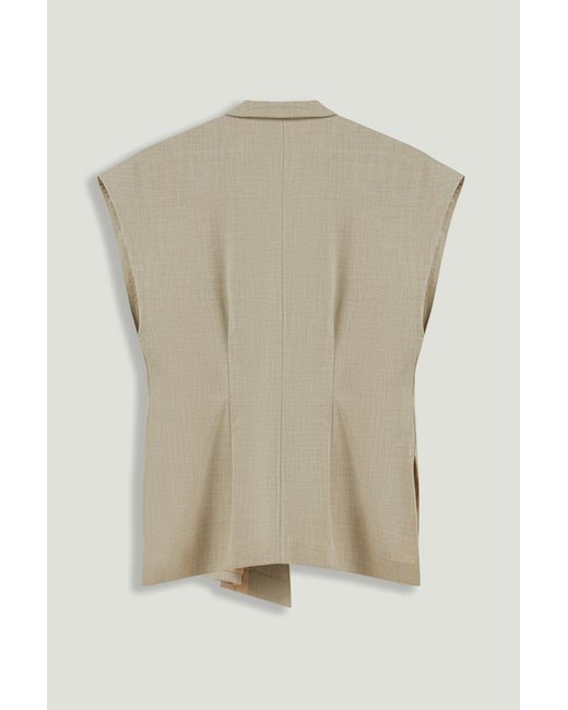Nocturne White Ivory Belted Double-Breasted Vest