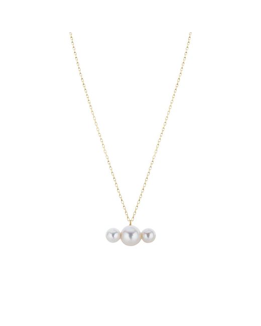 Ora Pearls Metallic Tria Pearl Chain Necklace