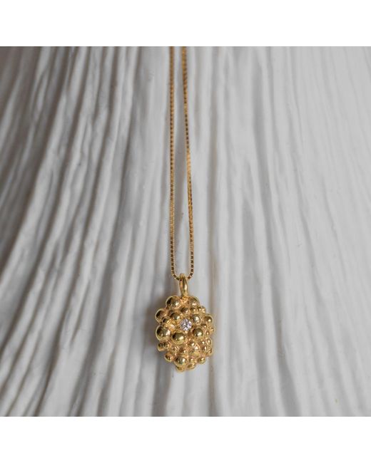 EVA REMENYI Metallic Céleste Deux Oval Necklace 14K With Diamond