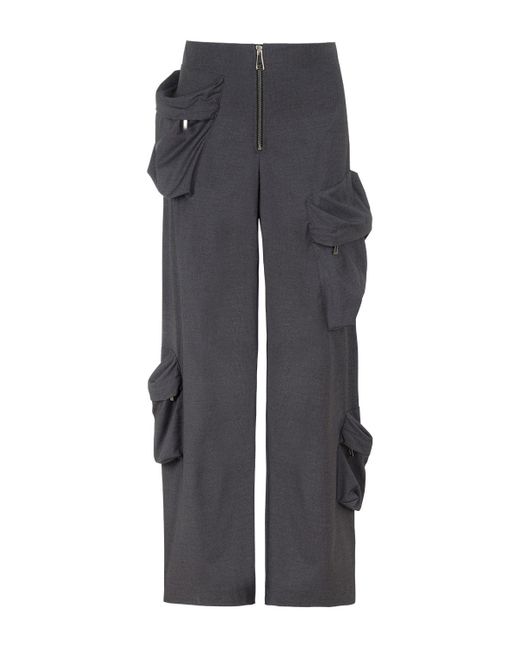 Nocturne Gray Balloon Fit Multi Pocket Pants