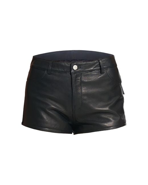 Morrato Bali Black Sapphire Leather Shorts