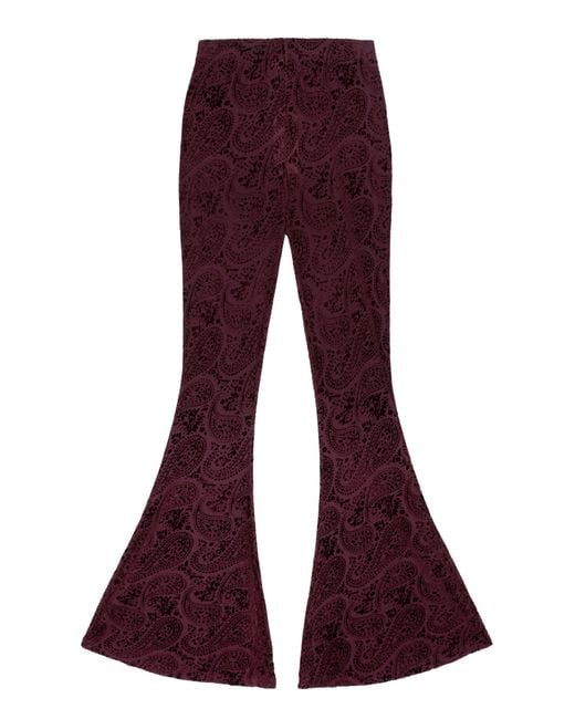 Little Lies Red Hendrix Plum Devore Velvet Flares