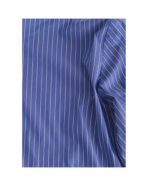 Paisie Blue Striped Shirt Dress With Waist Tie