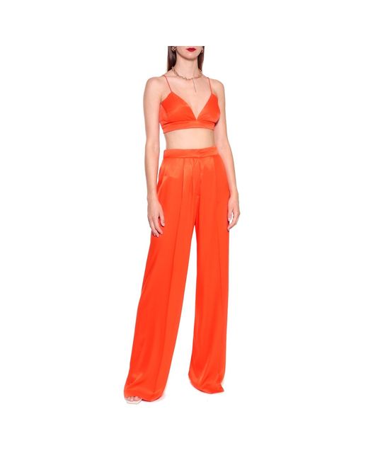 AGGI by HALEWSKI Red Asha Satin Nasturtium Bralette Top