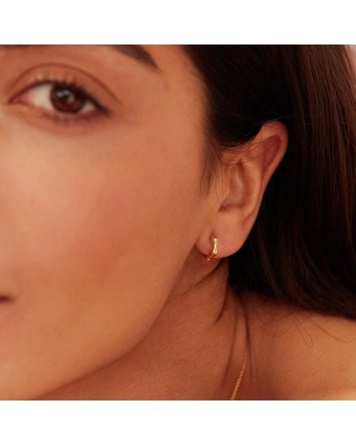 Lily & Roo Metallic Molten Huggie Hoop Earrings