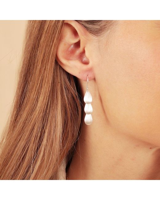 Esterah White Dangle Sterling Earrings