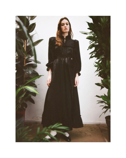 Lisa The Label Black Le Jardin Long Plumerella Dress