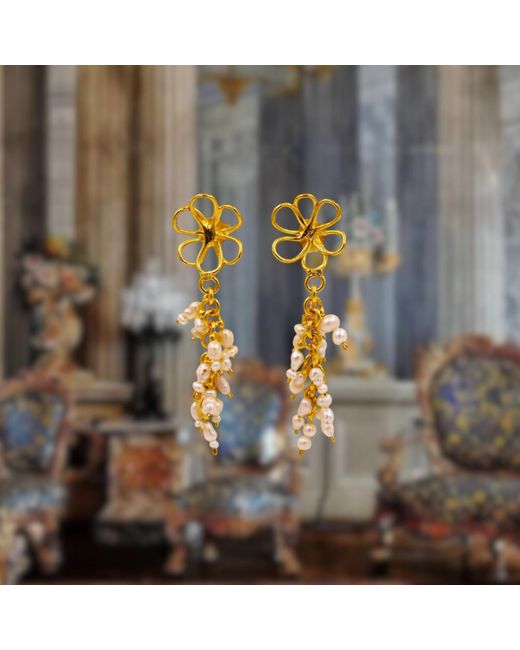 1610Istanbul Metallic Palace Garden Floral Earrings