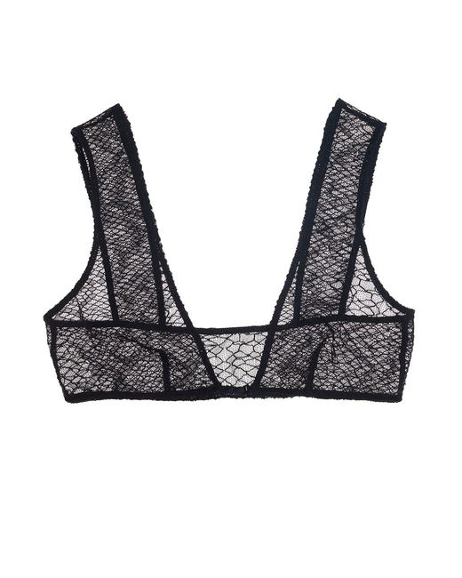 Lunatic Femme Black Sheathe Snake Lace Plunge Bra