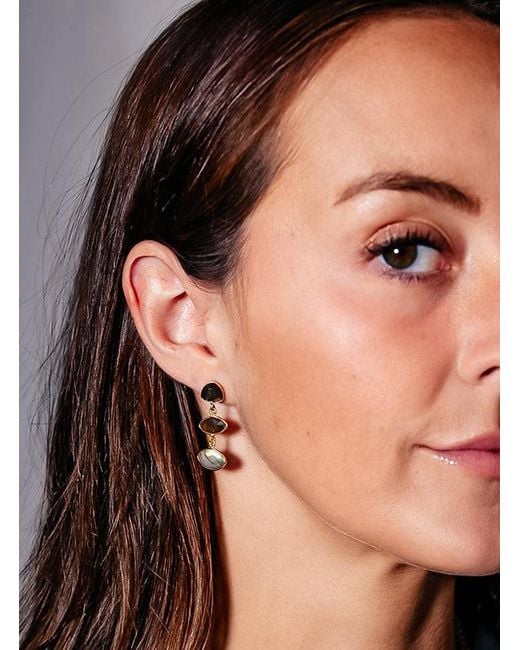 Loni Paul Jewelry Green Labradorite Marquis Dangle Earrings