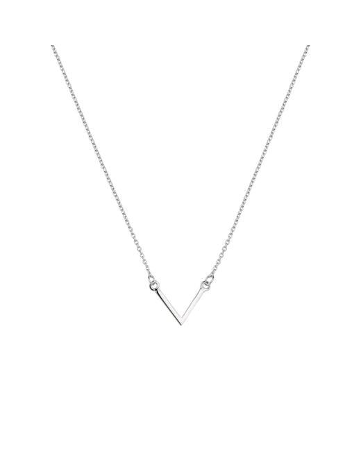 Spero London Metallic Sterling Essential V Wishbone Necklace