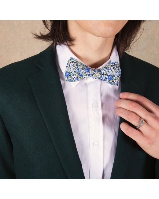 LE COLONEL Blue Emma Liberty Bow Tie for men