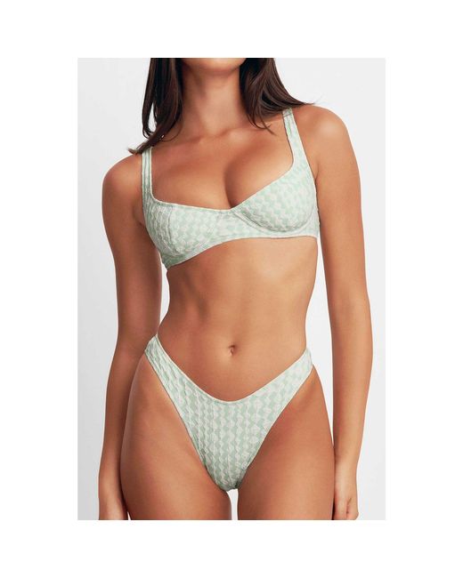 Blackbough Swim Green Elena Dainty Cheeky Bottoms Peppermint Jacquard