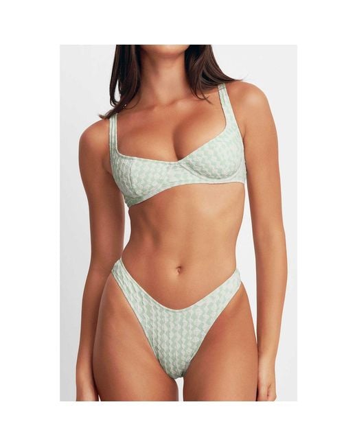 Blackbough Swim Green Elena Dainty Cheeky Bottoms Peppermint Jacquard