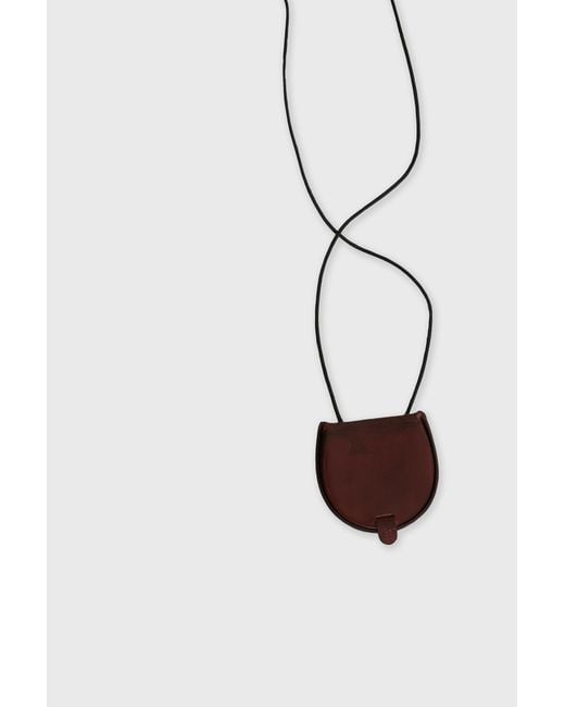 FRONT ROW SHOP White Atelier Patina Leather Necklace-Marsala