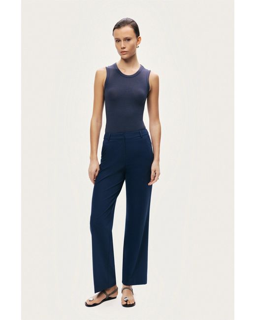 Nocturne Blue Tailored Straight-Leg Pants