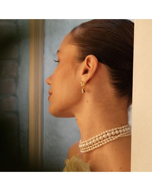 LINYA JEWELLERY Metallic Amour Multi Pearl Choker, Wedding Pendant
