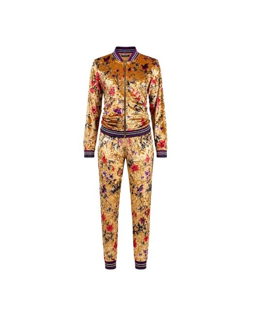 Maui X Lolita Metallic Goddess Floral Velour Tracksuit