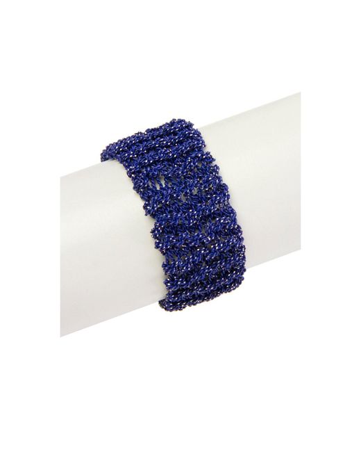 Saachi Blue Crochet Chain Statement Bracelet