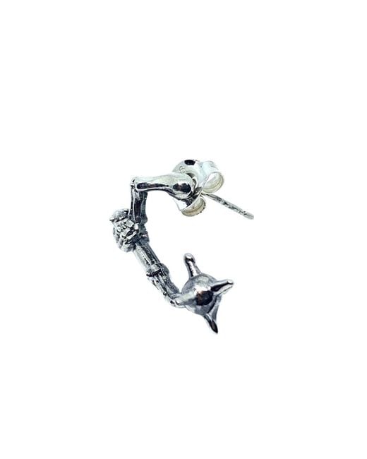 Tg-Jewellery by Tamara Gervasio White Skull Ninja Chigiriki Solo Stud Earring
