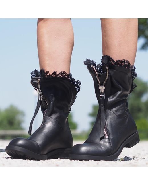 Adrenaline Fashion Blue Handcrafted Leather Ankle Boots With Lace Detail – Genuine Leather Designer Handmade Boots