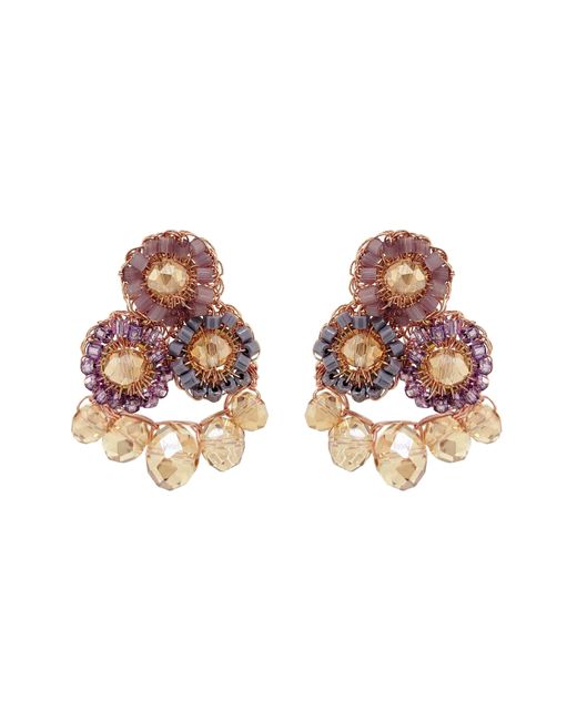 Lavish by Tricia Milaneze Brown Breeze Mix Royal Flush Handmade Crochet Earrings