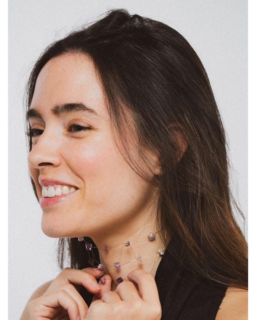 Laine Studio White Choker Morado