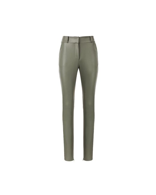 Lita Couture Green Vegan-Leather Trousers