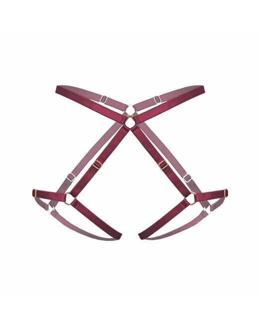 MONIQUE MORIN LINGERIE Red Rush Harness Velvet