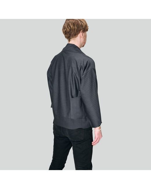 MOE Black Graphite Burgundy Stripes Wool Vest Jacket