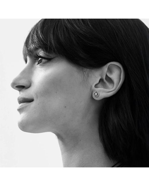 Pearl Code Black Handmade Stud Earrings – Geometric Star Design