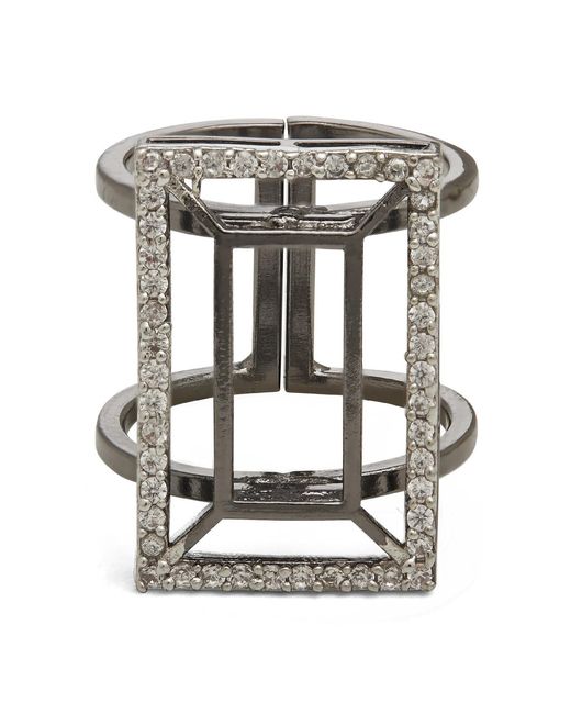 Dhwani Bansal Metallic Adjustable Vazio Ring With Zirconia