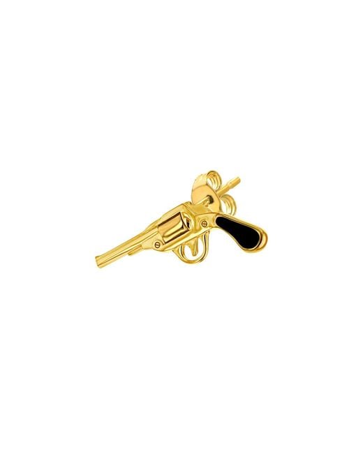 True Rocks Metallic Enamel &18Kt Plated Retro Pistol Stud for men
