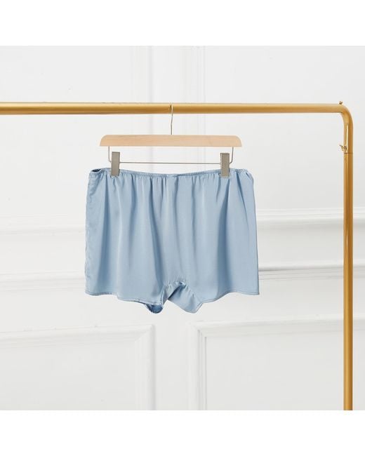 Soft Strokes Silk Blue Steel Pure Mulberry Silk Trunks for men