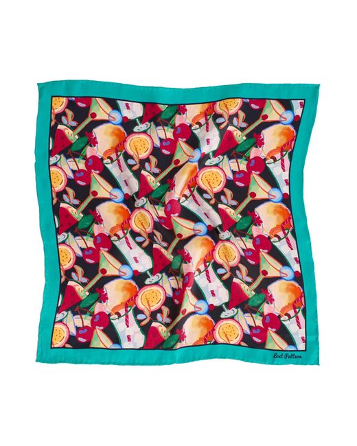 Lost Pattern Blue Party Time Silk Pocket Square for men